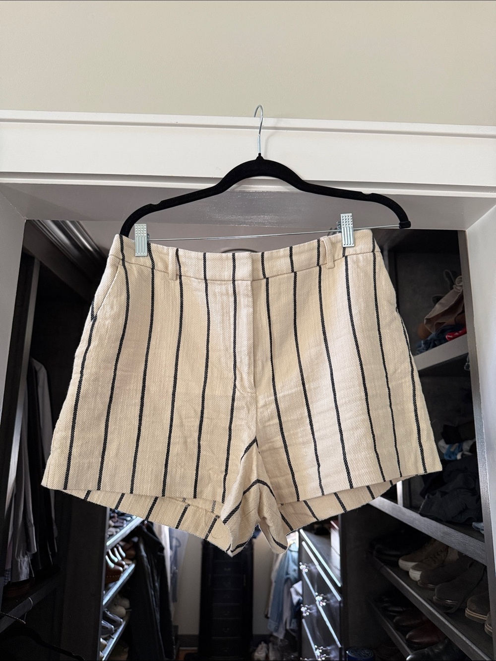 Express Striped Beige Women's Shorts